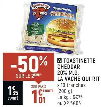 Spar La vache qui rit toastinette cheddar 20% m.g. offre