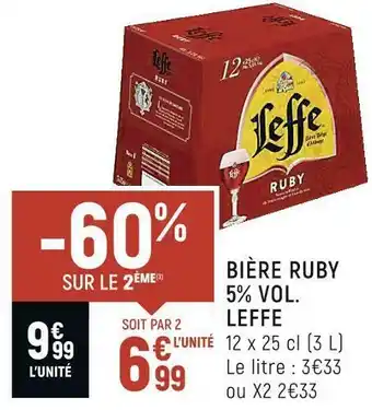 Spar Leffe bière ruby 5% vol. offre