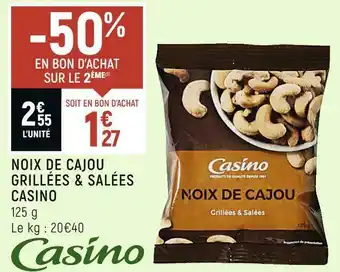 Petit Casino Casino noix de cajou grillées & salées offre
