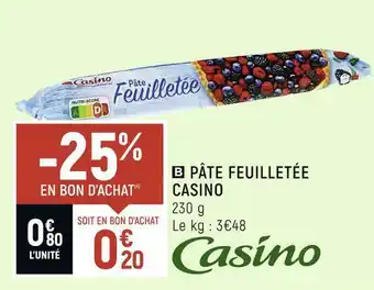 Spar Casino pâte feuilletée offre