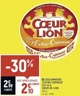 Cœur de lion coulommiers l’extracrémeux 23% m.g.