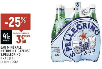 Spar S.pellegrino eau minérale naturelle gazeuse offre