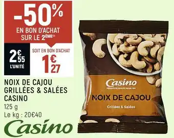 Spar Casino noix de cajou grillées & salées offre