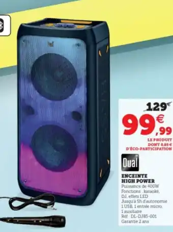 Super U Enceinte high power offre