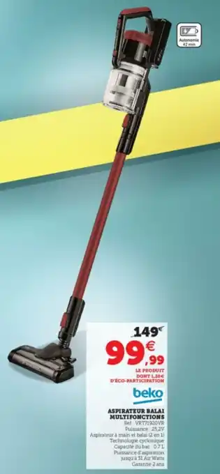Super U Aspirateur balai multifonctions offre