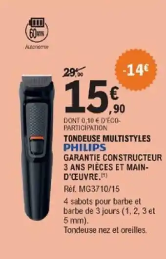E.Leclerc Tondeuse multistyles offre