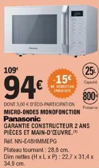 E.Leclerc Micro-ondes monofonction offre