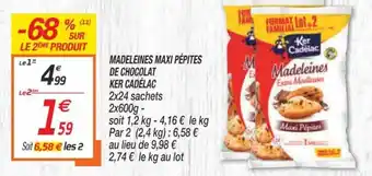 Madeleines maxi pépites de chocolat