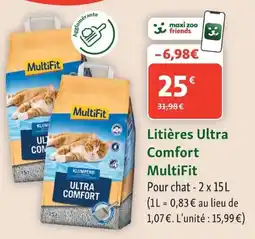 Maxi Zoo MultiFit Litières Ultra Comfort offre