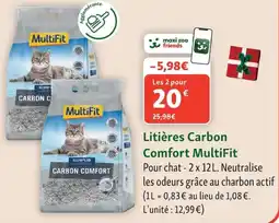 Maxi Zoo MultiFit Litières Carbon Comfort offre