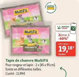 Maxi Zoo MultiFit Tapis de chanvre offre