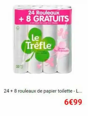 La Foir'Fouille 24+8 rouleaux de papier toilette offre