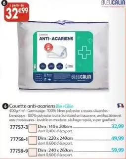 Maximo Bleu Calin Couette anti-acariens offre