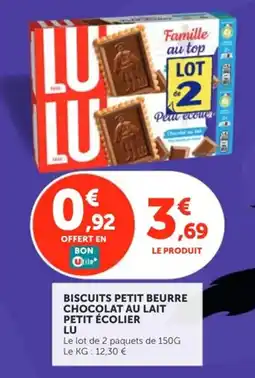 Utile LU Biscuits petit beurre chocolat au lait petit écolier offre