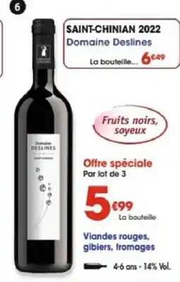 Maximo Domaine Deslines SAINT-CHINIAN 2022 offre