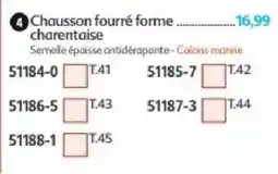 Maximo Chausson fourré forme charentaise offre