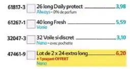 Maximo Nana Lot de 2 x 24 extra long offre