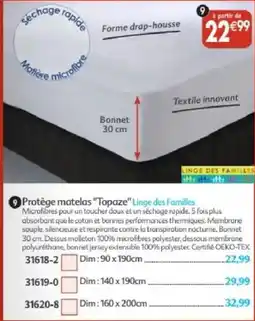 Maximo Linge des Familles Protège matelas "Topaze" offre