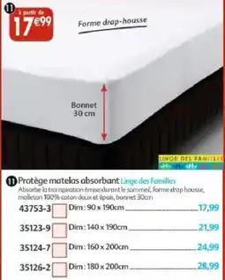 Maximo Linge des Familles Protège matelas absorbant offre
