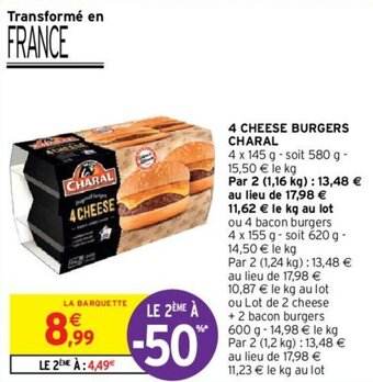 Intermarché 4 Cheese burgers charal offre