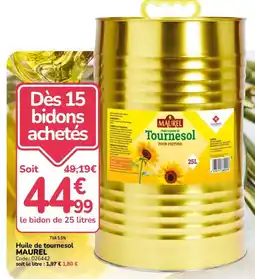 Promocash MAUREL Huile de tournesol offre