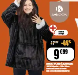 La Foir'Fouille KOKOON SWEAT PLAID À CAPUCHE offre