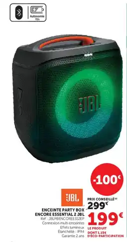Super U JBL ENCEINTE PARTY BOX ENCORE ESSENTIAL 2 offre
