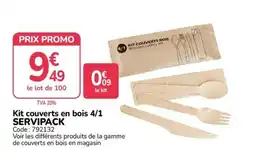 Promocash SERVIPACK Kit couverts en bois 4/1 offre
