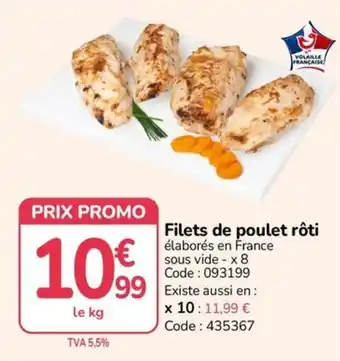 Volaille Française Filets de poulet rôti