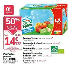 Promocash Pom'potes pomme MATERNE offre