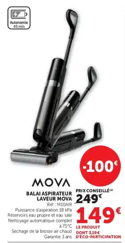 Super U MOVA BALAI ASPIRATEUR LAVEUR MOVA offre