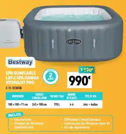 Cash Piscines Bestway SPA GONFLABLE LAY-Z-SPA HAWAII HYDROJET PRO offre