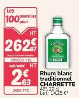 Promocash Charrette Rhum blanc traditionnel offre