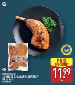ALDI PAYS GOURMAND 4 CUISSES DE CANARD CONFITES offre