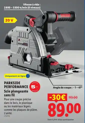 PARKSIDE Scie plongeante sans fil