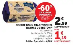 U Express Nature de Breton Beurre doux traditionnel offre
