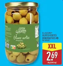 ALDI ALL SEASONS Olives vertes dénoyautées offre
