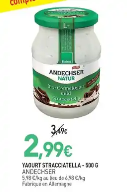 naturéO ANDECHSER YAOURT STRACCIATELLA offre