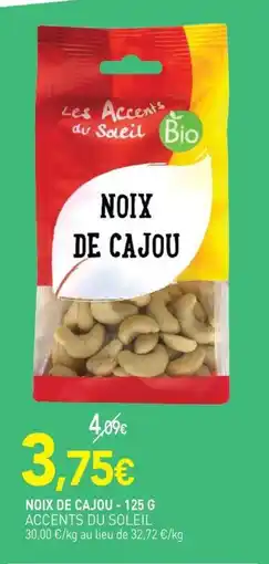 naturéO Accents du Soleil NOIX DE CAJOU offre