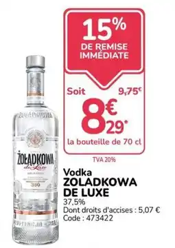 Promocash ZOLADKOWA Vodka de Luxe offre