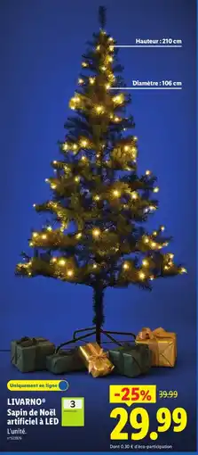 Lidl LIVARNO Sapin de Noël artificiel à LED offre