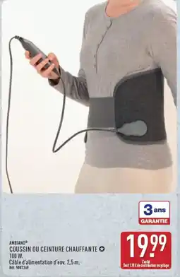 ALDI AMBIAINO COUSSIN OU CEINTURE CHAUFFANTE offre