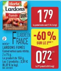 ALDI Herta Lardons offre