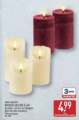 ALDI HOME CREATION BOUGIES EN CIRE À LED offre