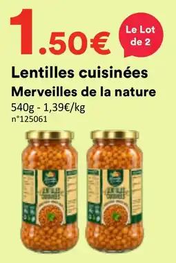Hmarket Merveilles de la nature Lentilles cuisinées offre