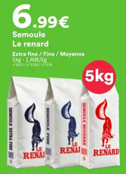 Hmarket Le renard Semoule offre