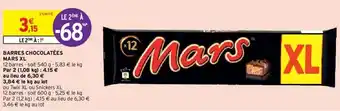 Intermarché Barres chocolatées mars XL offre