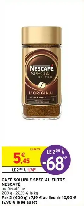 Intermarché Café soluble spécial filtre nescafé offre