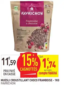 naturéO Favrichon muesli croustillant choco framboise offre