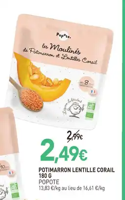 naturéO Popote potimarron lentille corail offre